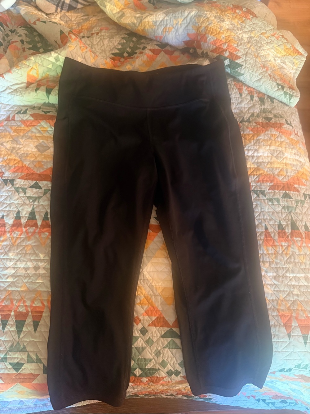 tek gear Black Ultrastretch High-Waist Leggings with Neon Logo